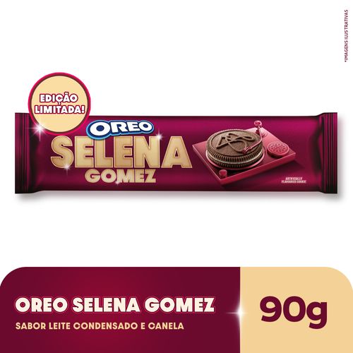 Biscoito-Chocolate-Recheio-Canela-e-Leite-Condensado-Selena-Gomez-Oreo-Pacote-90g