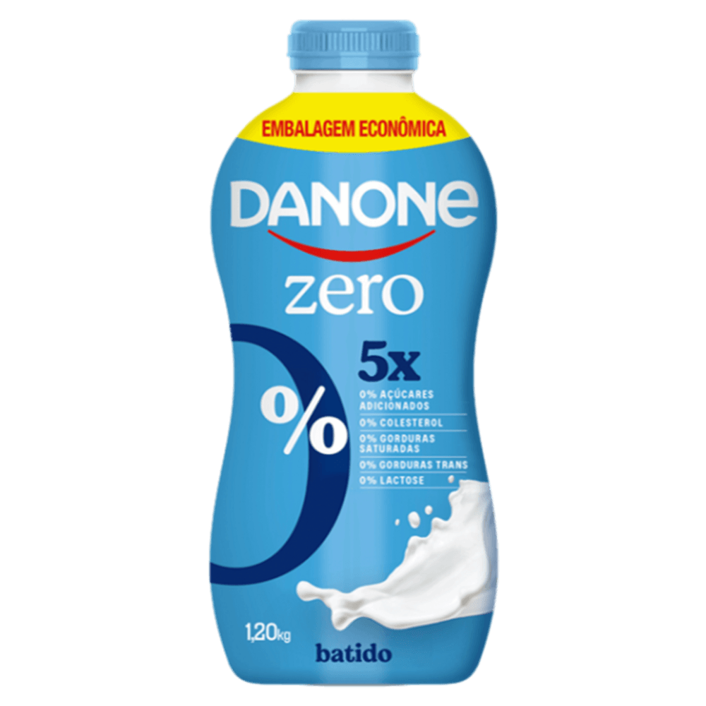 Iogurte Desnatado Batido Zero Lactose Danone Garrafa 1,2kg Embalagem Econômica
