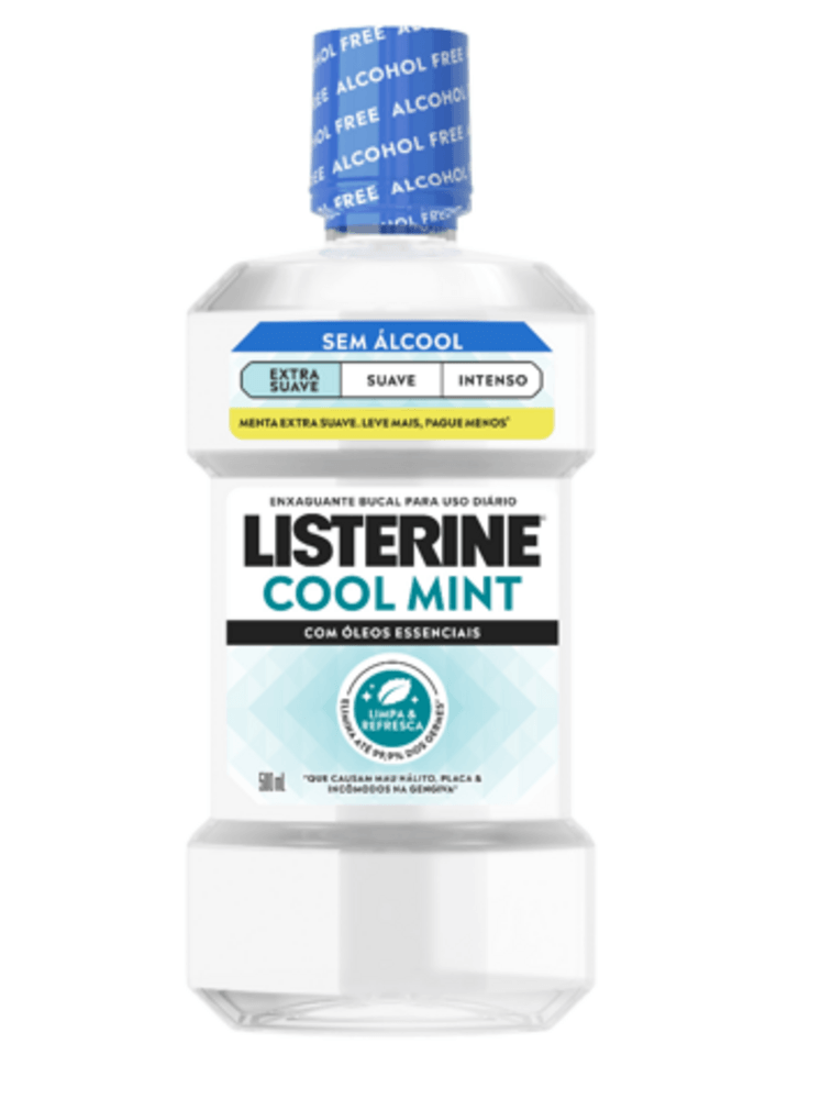 ANTISSEPTICO BUCAL LISTERINE COOL MINT 500ML-FR MENTA EXTRA SUAVE - SEM ALCOOL