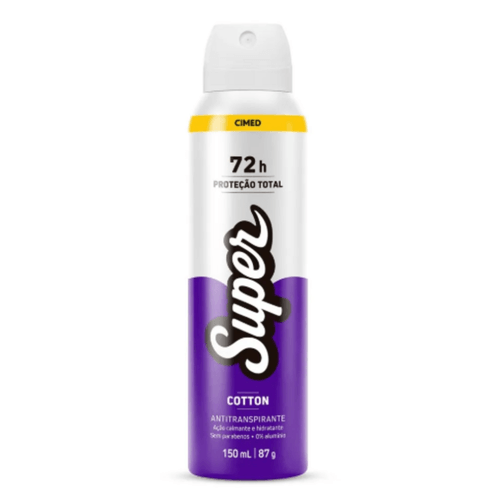 DESODORANTE-AEROSSOL-ANTITRANSPIRANTE-CIMED-SUPER-WOMAN-COTTON-150ML-SPRAY-72-HORAS-DE-PROTECAO-TOTAL