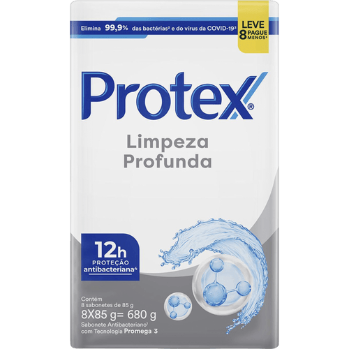 Sabonete-em-Barra-Antibacteriano-Original-Protex-Limpeza-Profunda-Envoltorio-680g-Leve-8-Pague-6-Unidades-de-85g-Cada