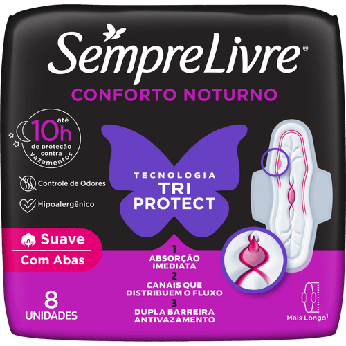 Absorvente-com-Abas-Noite-e-Dia-Suave-Sempre-Livre-Adapt-Plus-Pacote-8-Unidades