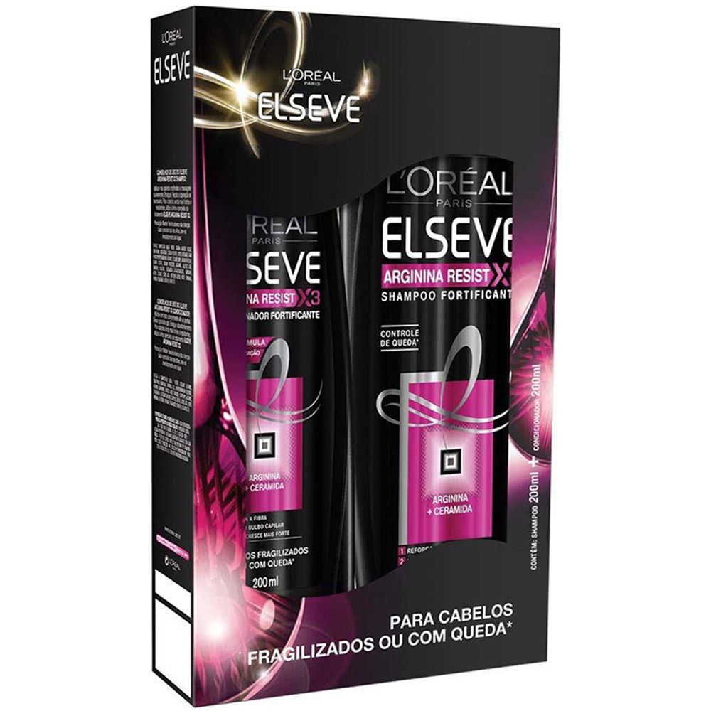 Kit L Oréal Elseve Shampoo + Condicionador 200ml Arginina Resist X3