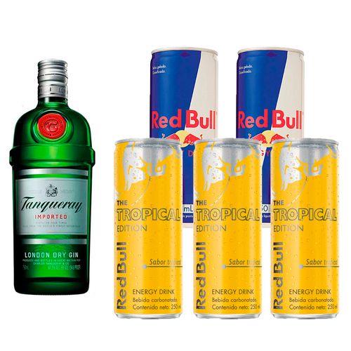 Combo Gin Tanqueray 750ml + 2 Unidades Energético Red Bull Tradicional