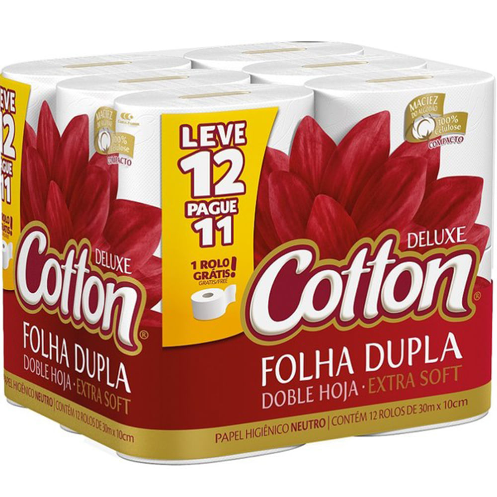 Papel Higiênico Cotton Deluxe Folha Dupla Neutro Embalagem Promocional -  Apoio Entrega V2