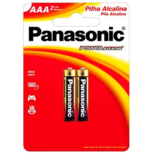 Pilha Alcalina Aaa Panasonic Power Alkaline Palito 2 Unidades 1,5v