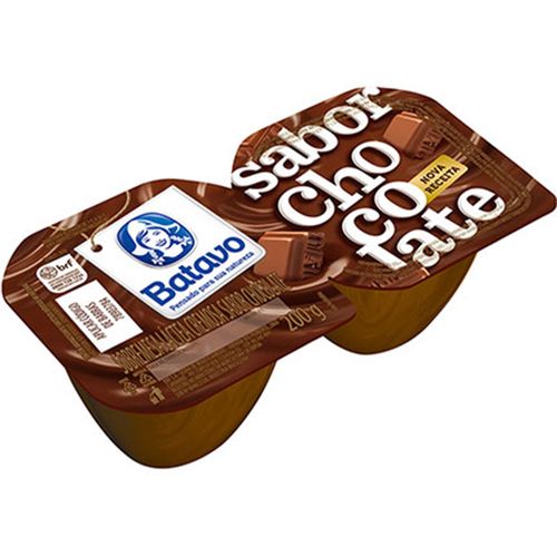 Sobremesa Láctea Cremosa Chocolate Batavo Creamy Bandeja 180g 2 Unidades de 90g Cada