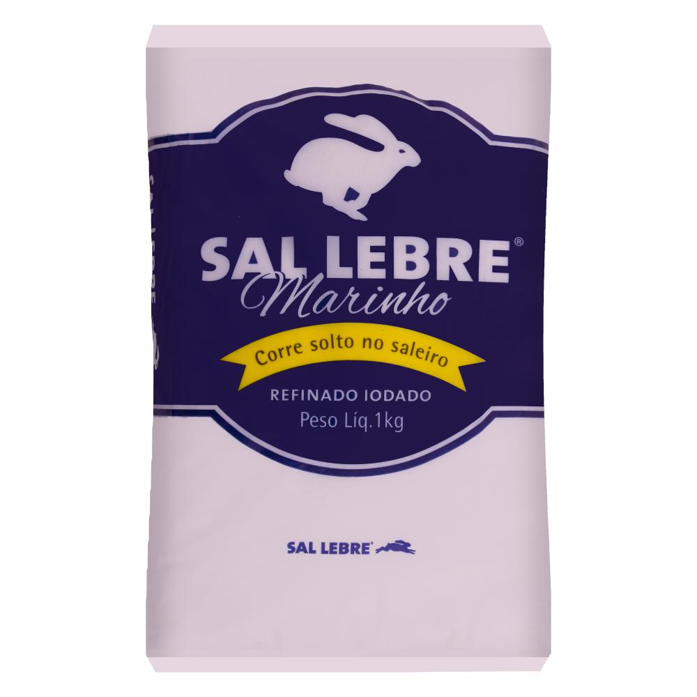 Sal Marinho Refinado Iodado Lebre Pacote 1kg