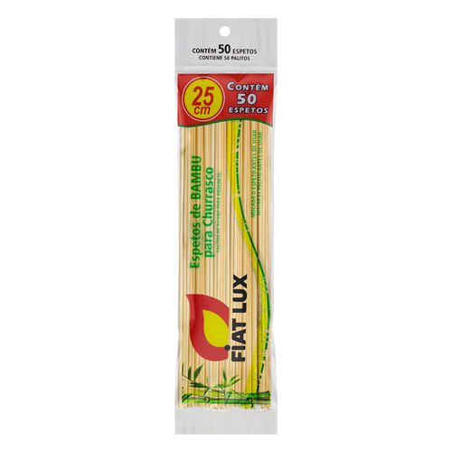 Espeto de Bambu para Churrasco Fiat Lux 25cm Pacote 50 Unidades Espeto de Bambu para Churrasco Fiat Lux 25cm Pacote 50 Unidades