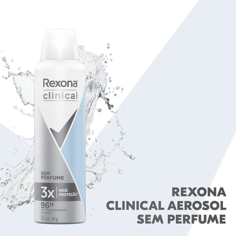 Antitranspirante Aerossol sem Perfume Rexona Clinical 150ml - Apoio Entrega  V2