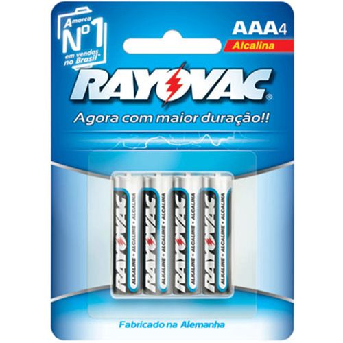 Pilha Rayovac Alcalina AAA Palito 4 Unidades Pilha Rayovac Alcalina AAA Palito 4 Unidades