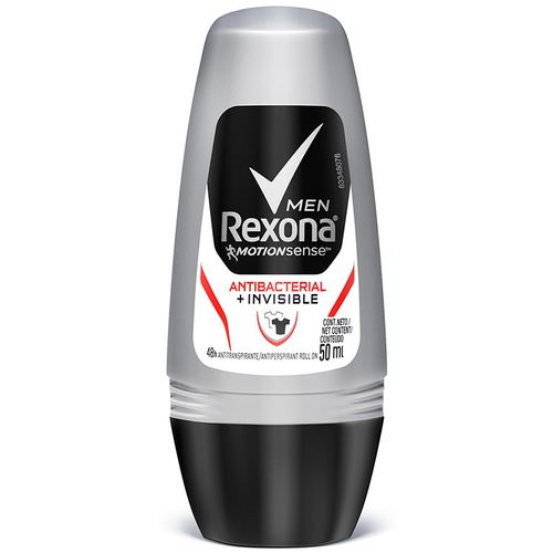Antitranspirante Roll-On Antibacterial e Invisible 48h Rexona Men 50ml