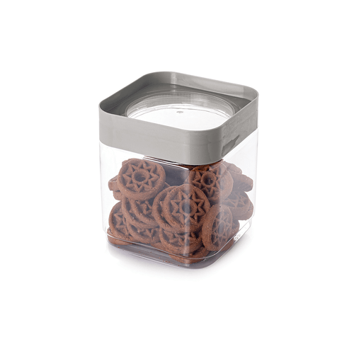 Pote Plástico Plasutil Quadrado Tampa Com Rosca Plug 1,28l
