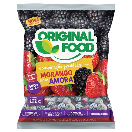 Amora com Morango Congelados Original Food Pacote 1,02Kg