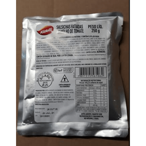 Salsicha Kidelli 250g- Fat C/molho
