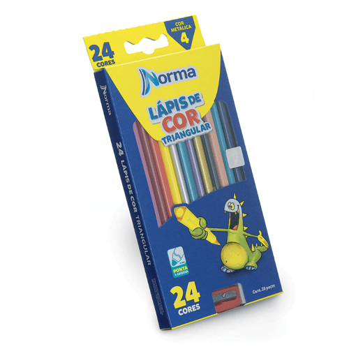 LAPIS COR NORMA 24UN TRIANGULAR +APONTADOR LAPIS COR NORMA 24UN TRIANGULAR +APONTADOR