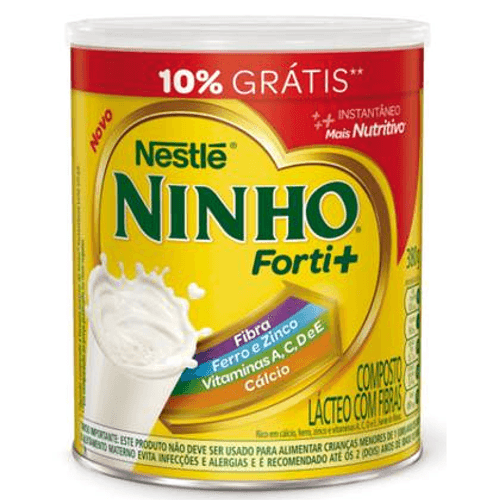 Composto Lácteo com Fibras Ninho Forti+ Lata 380g Grátis 10%