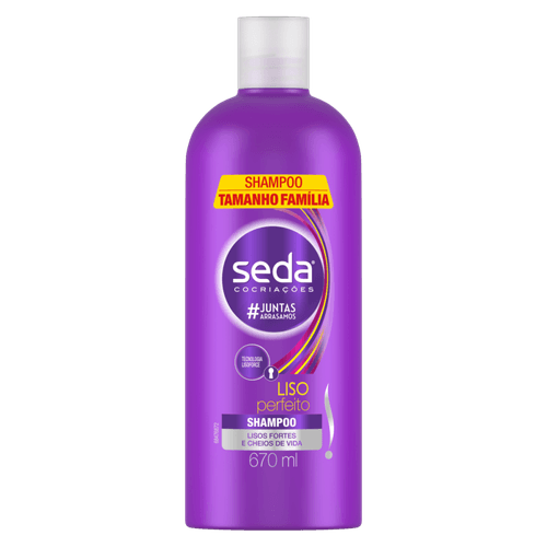 Shampoo com Vitamina C, Óleo de Macadâmia e Proteína Seda Liso Perfeito Frasco 670ml Tamanho Família