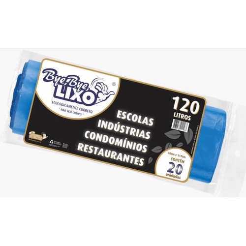 Saco de Lixo Reforçado Bye Bye 20 Unidades 120 Litros Saco de Lixo Reforçado Bye Bye 20 Unidades 120 Litros