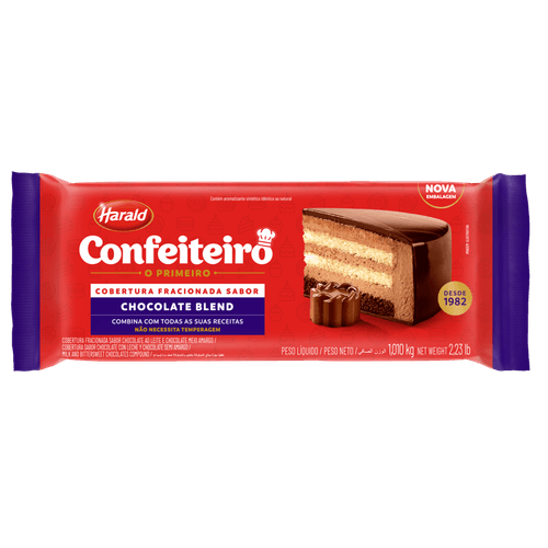 Cobertura de Chocolate Confeiteiro Harald Blend 1,010 Kg