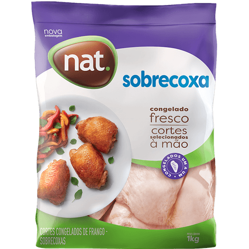 Sobrecoxa de Frango NAT Congelada Pacote 1kg