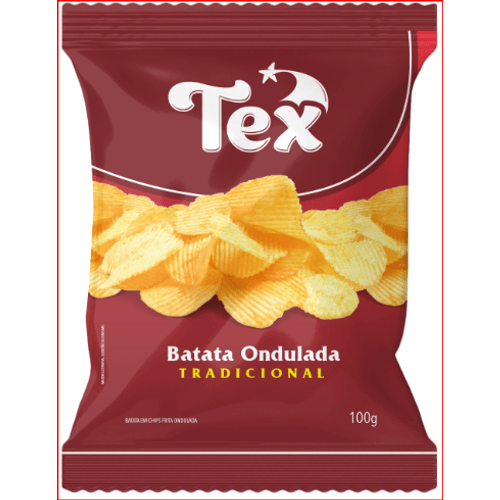 Batata Frita Ondulada Chips Tradicional Tex Pacote 100g
