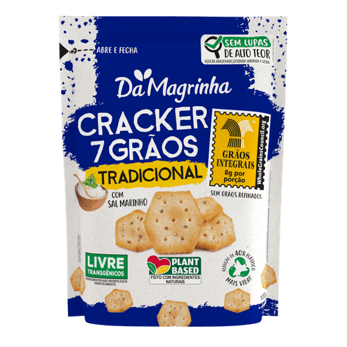 Biscoito Cracker Integral 7 Grãos Tradicional Da Magrinha 120 g