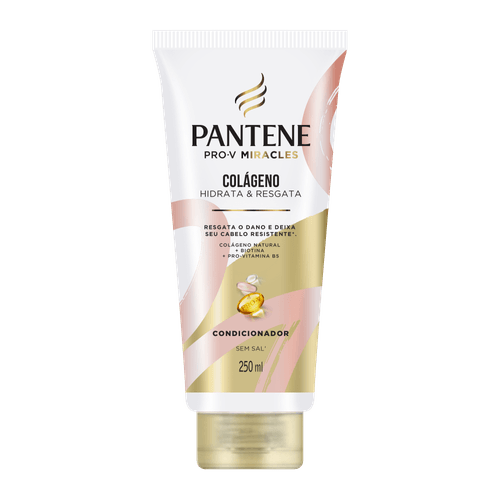 Condicionador Pantene Pro-V Miracles Colágeno Hidrata & Resgata Bisnaga 250ml Condicionador Pantene Pro-V Miracles Colágeno Hidrata & Resgata Bisnaga 250ml