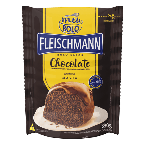 Mistura para Bolo Aerado Chocolate Fleischmann Meu Bolo Sachê 390g