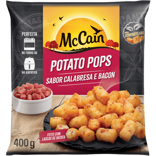 Batata Pré-Frita Potato Pops Congelada Calabresa e Bacon McCain Pacote 400g