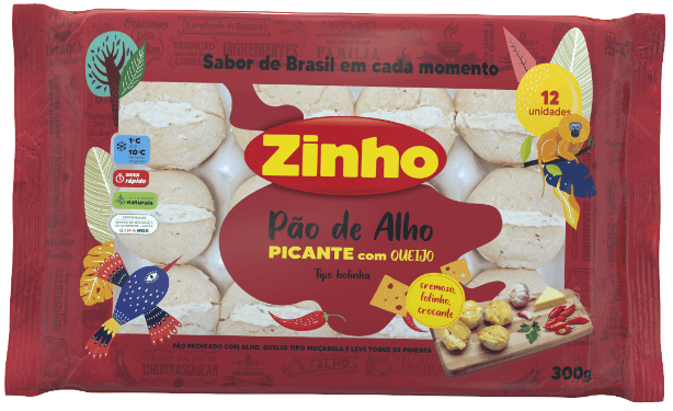 Pão de Alho Bolinha Recheado com Queijo Zinho 300g - Meat Store - Um novo  jeito de se comprar carne!!!