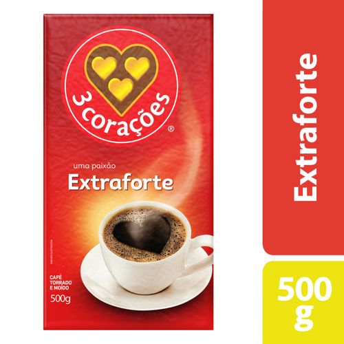 Café Torrado e Moído a Vácuo Extraforte 3 Corações Pacote 500g