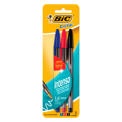 CANETA-ESFG-BIC-CRISTAL-BOLD-3UN-SM-SORT CANETA-ESFG-BIC-CRISTAL-BOLD-3UN-SM-SORT