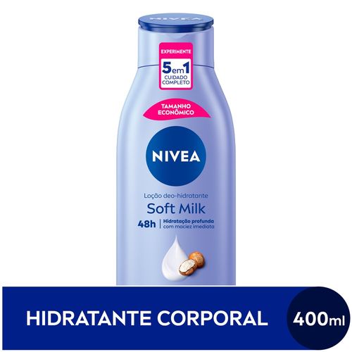 Loção Deo-Hidratante Hidratação Profunda 48h Manteiga Karité Nivea Soft Milk Frasco 400ml