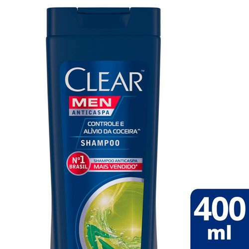 Shampoo Anticaspa com Eucalipto e Melaleuca Bio Booster Clear Men Controle e Alívio da Coceira Frasco 400ml