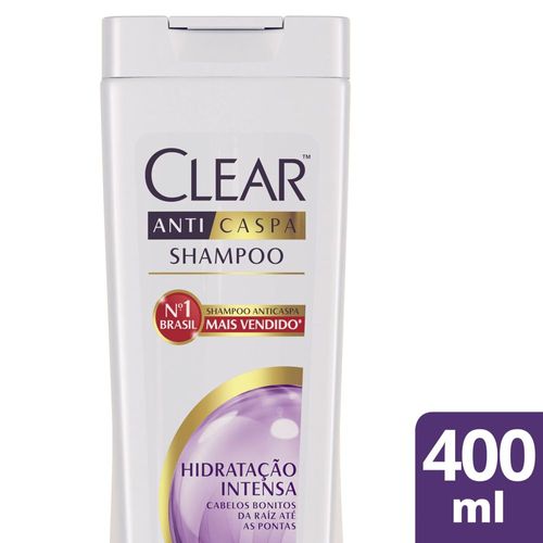 Shampoo Anticaspa Clear Hidratação Intensa Frasco Leve 400ml Pague 330ml