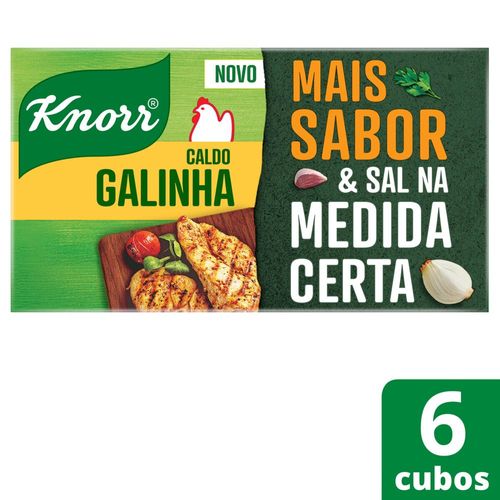 Preparado para Caldo em Tablete Carne de Galinha Knorr Mais Sabor Caixa 57g 6 Unidades