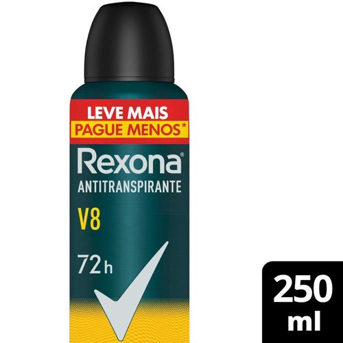 Antitranspirante Aerossol V8 72h Rexona Men 250ml Spray Leve Mais Pague Menos