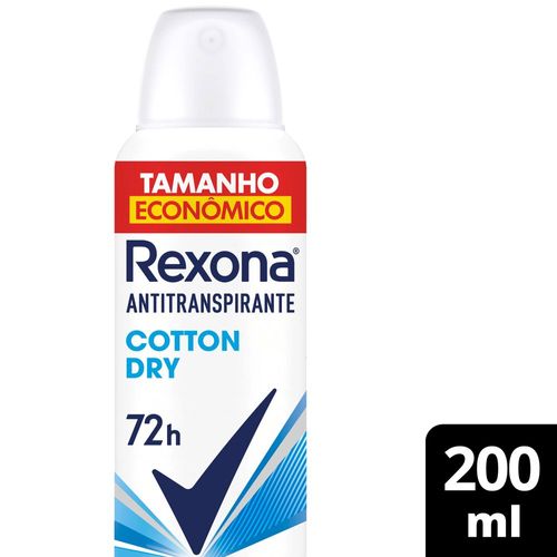 Desodorante Antitranspirante Aerosol Rexona Cotton Dry 200ml
