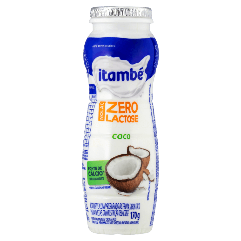 Iogurte Parcialmente Desnatado Coco Zero Lactose Itambé Nolac Frasco 170 g