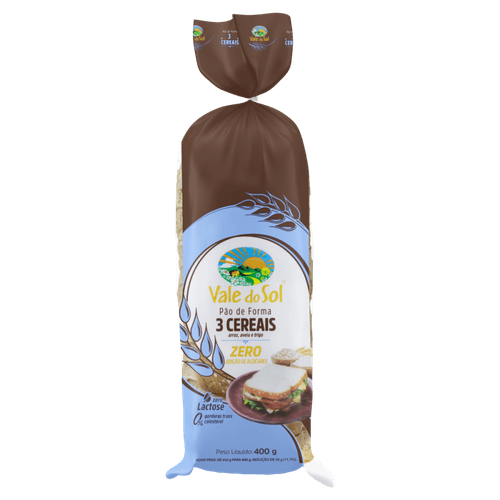 Pao-de-Forma-3-Cereais-Arroz-Aveia-e-Trigo-Zero-Lactose-sem-Adicao-de-Acucar-Vale-do-Sol-Pacote-400g Pao-de-Forma-3-Cereais-Arroz-Aveia-e-Trigo-Zero-Lactose-sem-Adicao-de-Acucar-Vale-do-Sol-Pacote-400g