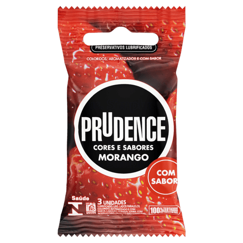 Preservativo-Masculino-Lubrificado-Morango-Prudence-Cores-e-Sabores-Pacote-3-Unidades