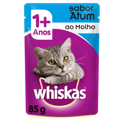 Alimento-para-Gatos-Adultos-Atum-ao-Molho-Encorpado-Refeicao-Completa-Whiskas-Sache-85g