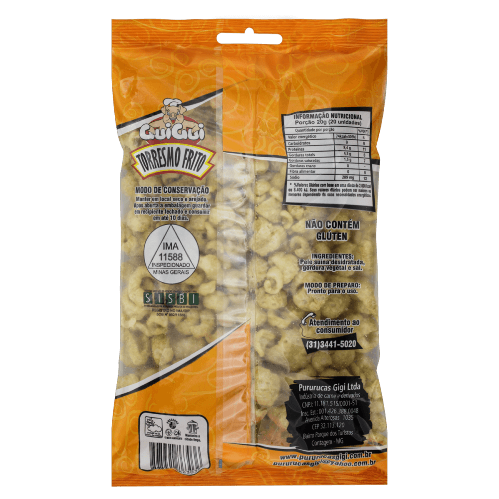 Torresmo Frito Guigui Pacote 180g - Apoio Entrega V2