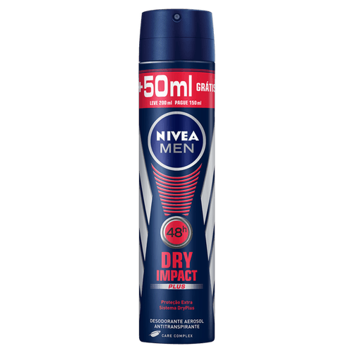 Desodorante-Antitranspirante-Aerossol-48h-Nivea-Men-Dry-Impact-Plus-Spray-Leve-200ml-Pague-150ml
