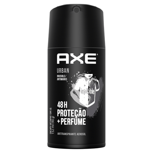 Antitranspirante-Aerossol-Invisible-Antimarks-Urban-48h-de-Protecao-Axe-152ml-Spray