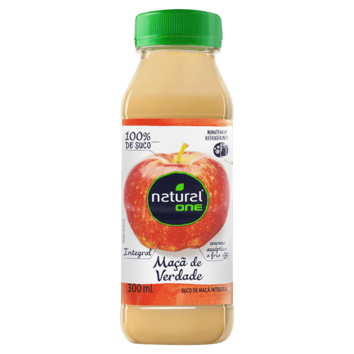 Suco-Integral-Maca-sem-Adicao-de-Acucar-Natural-One-Refrigerado-Garrafa-300ml Suco-Integral-Maca-sem-Adicao-de-Acucar-Natural-One-Refrigerado-Garrafa-300ml