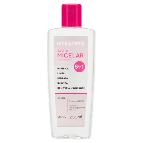 Agua-Micelar-Oil-Free-5-em-1-Hidraderm-Frasco-200ml Agua-Micelar-Oil-Free-5-em-1-Hidraderm-Frasco-200ml
