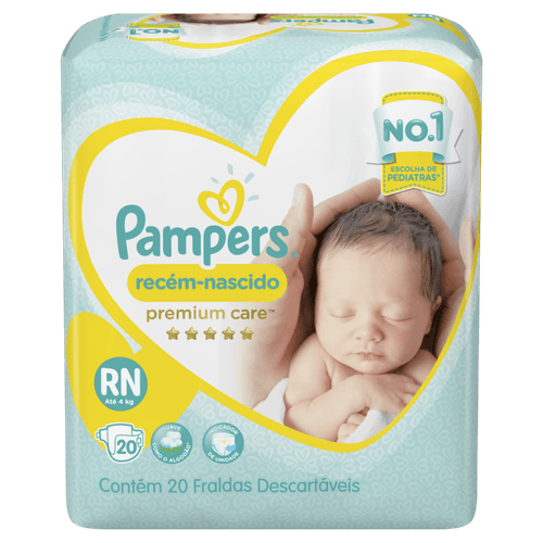 Fralda-Descartavel-Recem-Nascido-Pampers-Premium-Care-RN-ate-4kg-Pacote-20-Unidades Fralda-Descartavel-Recem-Nascido-Pampers-Premium-Care-RN-ate-4kg-Pacote-20-Unidades