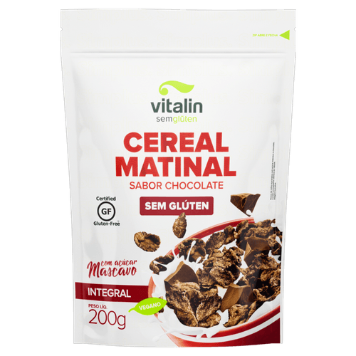 Cereal-Matinal-Flocos-de-Milho-com-Acucar-Mascavo-Integral-Chocolate-sem-Gluten-Vitalin-Pouch-200g